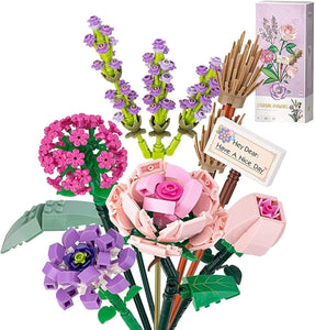 Mini Rose Flower Bouquet Building Sets