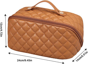 Portable Travel Makeup Organizer with Smooth Metal Zipper Wear Resistant Organizer Bags with 3 Compartments