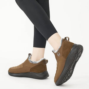 Winter Slip On Ankle Booties Warm Fur Lined Waterproof Comfortable Womens Boots