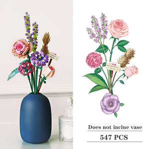 Mini Rose Flower Bouquet Building Sets