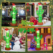 Load image into Gallery viewer, Christmas Inflatables Outdoor Decorations 7ft Giant Blow Up Cactus Yard Decoration Built-in LED Lights