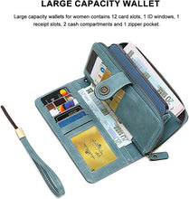 Load image into Gallery viewer, RFID anti-theft brush Retro large capacity Multi-function zipper wallet