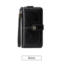Load image into Gallery viewer, RFID anti-theft brush Retro large capacity Multi-function zipper wallet