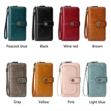Load image into Gallery viewer, RFID anti-theft brush Retro large capacity Multi-function zipper wallet