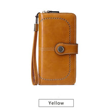 Load image into Gallery viewer, RFID anti-theft brush Retro large capacity Multi-function zipper wallet