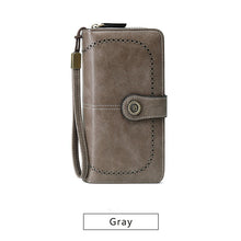 Load image into Gallery viewer, RFID anti-theft brush Retro large capacity Multi-function zipper wallet
