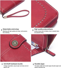 Load image into Gallery viewer, RFID anti-theft brush Retro large capacity Multi-function zipper wallet