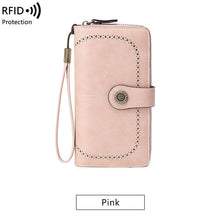 Load image into Gallery viewer, RFID anti-theft brush Retro large capacity Multi-function zipper wallet