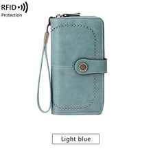 Load image into Gallery viewer, RFID anti-theft brush Retro large capacity Multi-function zipper wallet
