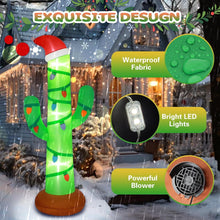 Load image into Gallery viewer, Christmas Inflatables Outdoor Decorations 7ft Giant Blow Up Cactus Yard Decoration Built-in LED Lights