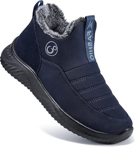 Winter Slip On Ankle Booties Warm Fur Lined Waterproof Comfortable Womens Boots