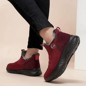 Winter Slip On Ankle Booties Warm Fur Lined Waterproof Comfortable Womens Boots