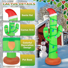 Load image into Gallery viewer, Christmas Inflatables Outdoor Decorations 7ft Giant Blow Up Cactus Yard Decoration Built-in LED Lights