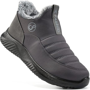 Winter Slip On Ankle Booties Warm Fur Lined Waterproof Comfortable Womens Boots