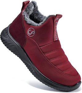 Winter Slip On Ankle Booties Warm Fur Lined Waterproof Comfortable Womens Boots