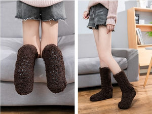 Plush and thick insulation floor socks