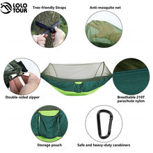 Load image into Gallery viewer, Portable Outdoor Camping Full-automatic Nylon Parachute Hammock,Mosquito Net