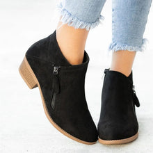 Load image into Gallery viewer, Womens Slip on Side Zipper Chunky Block Mid Heel Boot