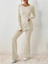 Load image into Gallery viewer, Casual Ribbed Knit Two-piece Set