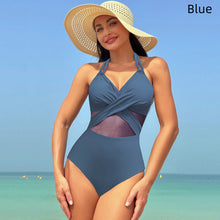 Load image into Gallery viewer, Women’s Mesh Splicing High Waist Swimsuit