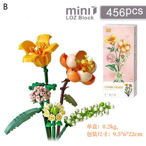 Mini Rose Flower Bouquet Building Sets