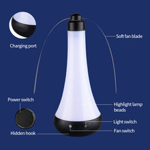 Load image into Gallery viewer, 2in1 Fly Repellent Camping Fan Desk Lamp