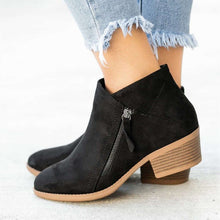 Load image into Gallery viewer, Womens Slip on Side Zipper Chunky Block Mid Heel Boot