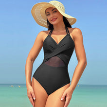 Load image into Gallery viewer, Women’s Mesh Splicing High Waist Swimsuit