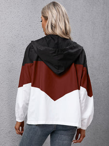 Women Hooded Windbreaker Sports Jacket