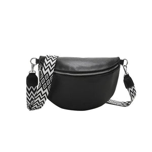 Women PU Leather Chest Bag Large Capacity Crossbody Travel Bag