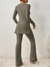 Load image into Gallery viewer, Casual Ribbed Knit Two-piece Set