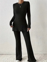 Load image into Gallery viewer, Casual Ribbed Knit Two-piece Set