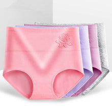 Load image into Gallery viewer, 4Pcs High Waist Embossed Rose Underwear