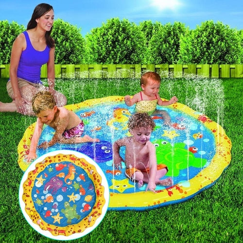 100cm Summer Children's Outdoor Play Water Games Beach Mat Lawn Inflatable Sprinkler Cushion