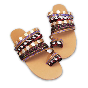 Suede Tassel Lace Up Gladiator sandal Women Summer Flat Sandals