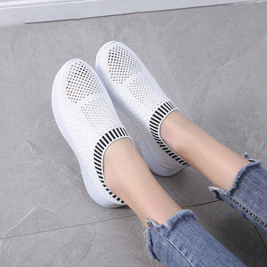 Unisex Mesh Breathable Sneakers Slip On Flats Shoes