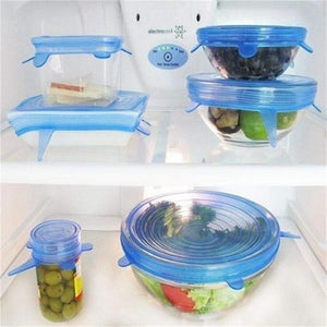 6pcs/set Reusable Silicone Stretch Lids Kitchen Food Wrap Bowl Storage Wraps Cover Various Size