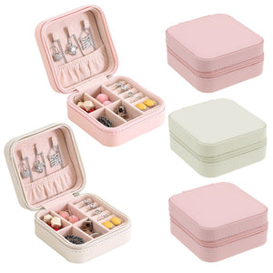 Portable Travel Jewelry Box Organizer Leather Jewellery Ornaments Case