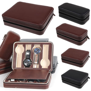 2/4/8 Grids Travel Watch Box Superior PU Leather Storage Case Organizer