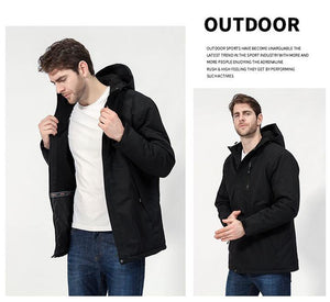 Unisex Digital Heating Hooded Work Outdoor Jacket Riding Skiing Snow