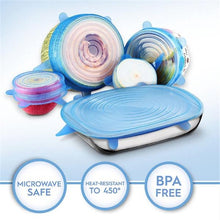 Load image into Gallery viewer, 6pcs/set Reusable Silicone Stretch Lids Kitchen Food Wrap Bowl Storage Wraps Cover Various Size