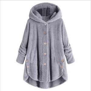 Oversize Hooded Button-Up Fleece