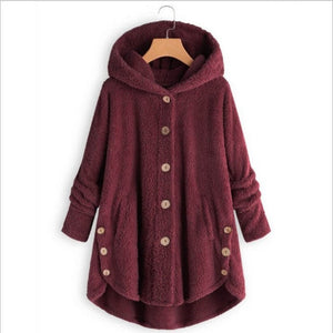 Oversize Hooded Button-Up Fleece