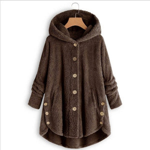 Oversize Hooded Button-Up Fleece