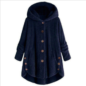 Oversize Hooded Button-Up Fleece