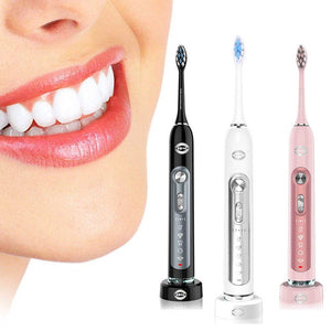 Sonic Toothbrush + Travel Box + 2 Replacement Heads With Charging Dock