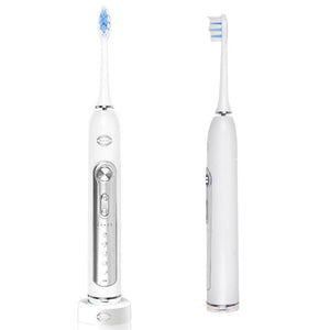 Sonic Toothbrush + Travel Box + 2 Replacement Heads With Charging Dock