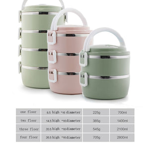 Multi-layer insulated lunch box stainless steel large capacity round lunch box student lunch box office lunch box picnic supplies