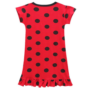 Kid Girls Miraculous Ladybug Fancy Dress Cosplay Costume Mini Dress