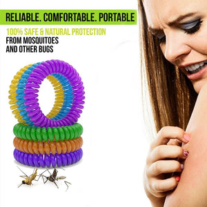 12Pcs Natural Safe Mosquito Repellent Bracelet Waterproof Spiral Wrist Band